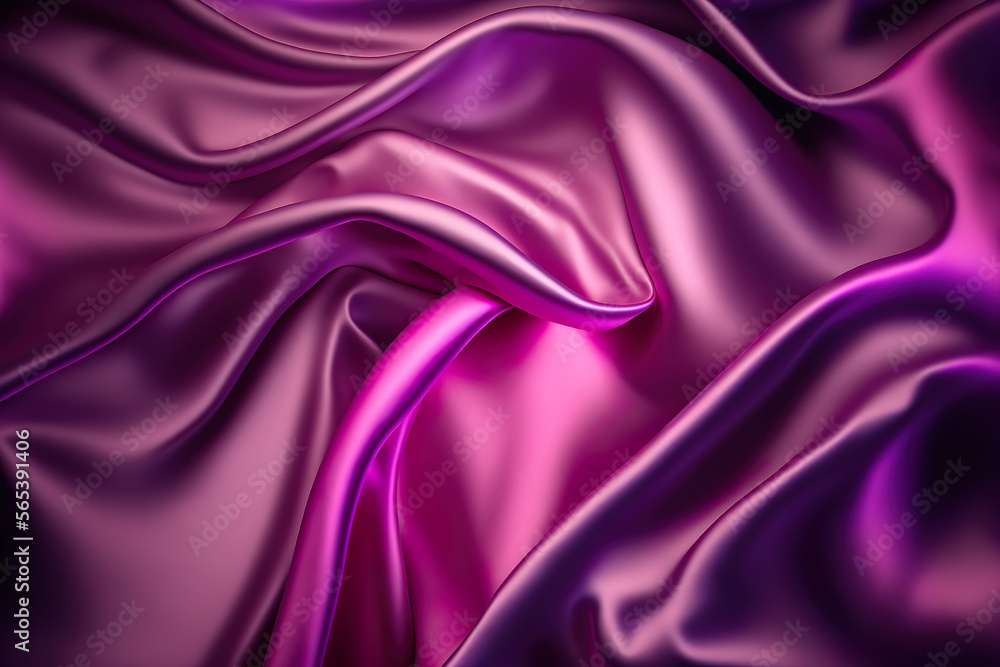 Pink silk satin fabric with lots of folds, curves and waves. Smooth textile cloth. Background wallpaper pattern with room for style and text. Pink silk satin fabric with lots of folds, curves and waves. Smooth textile cloth. Background wallpaper pattern with room for style and text.