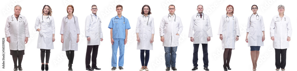group of doctors in full length isolated on white group of doctors in full length isolated on white