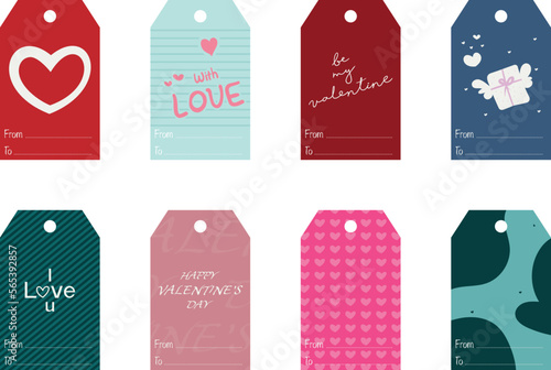 Vector of the love tag cards
