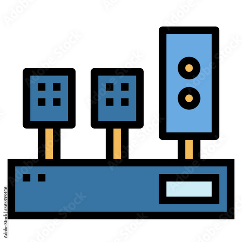 pedals filled outline icon style