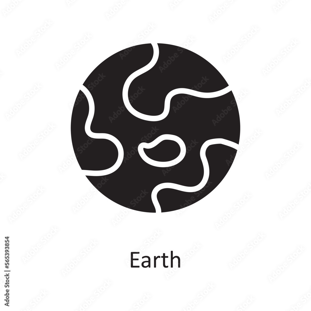 Earth Vector Solid Icon Design illustration. Space Symbol on White background EPS 10 File Earth Vector Solid Icon Design illustration. Space Symbol on White background EPS 10 File