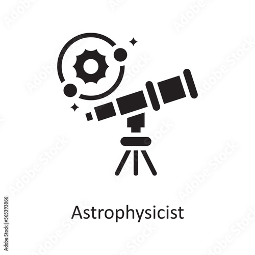 Astrophysicist Vector Solid Icon Design illustration. Space Symbol on White background EPS 10 File