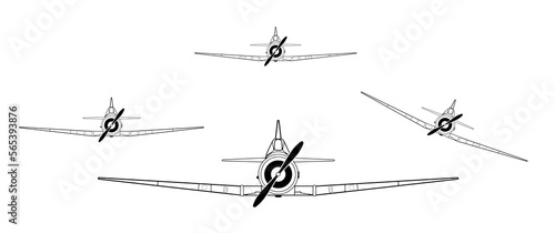 Εκτύπωση καμβά Simple illustration of WWII Harvard Aircraft