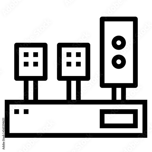 pedals line icon style