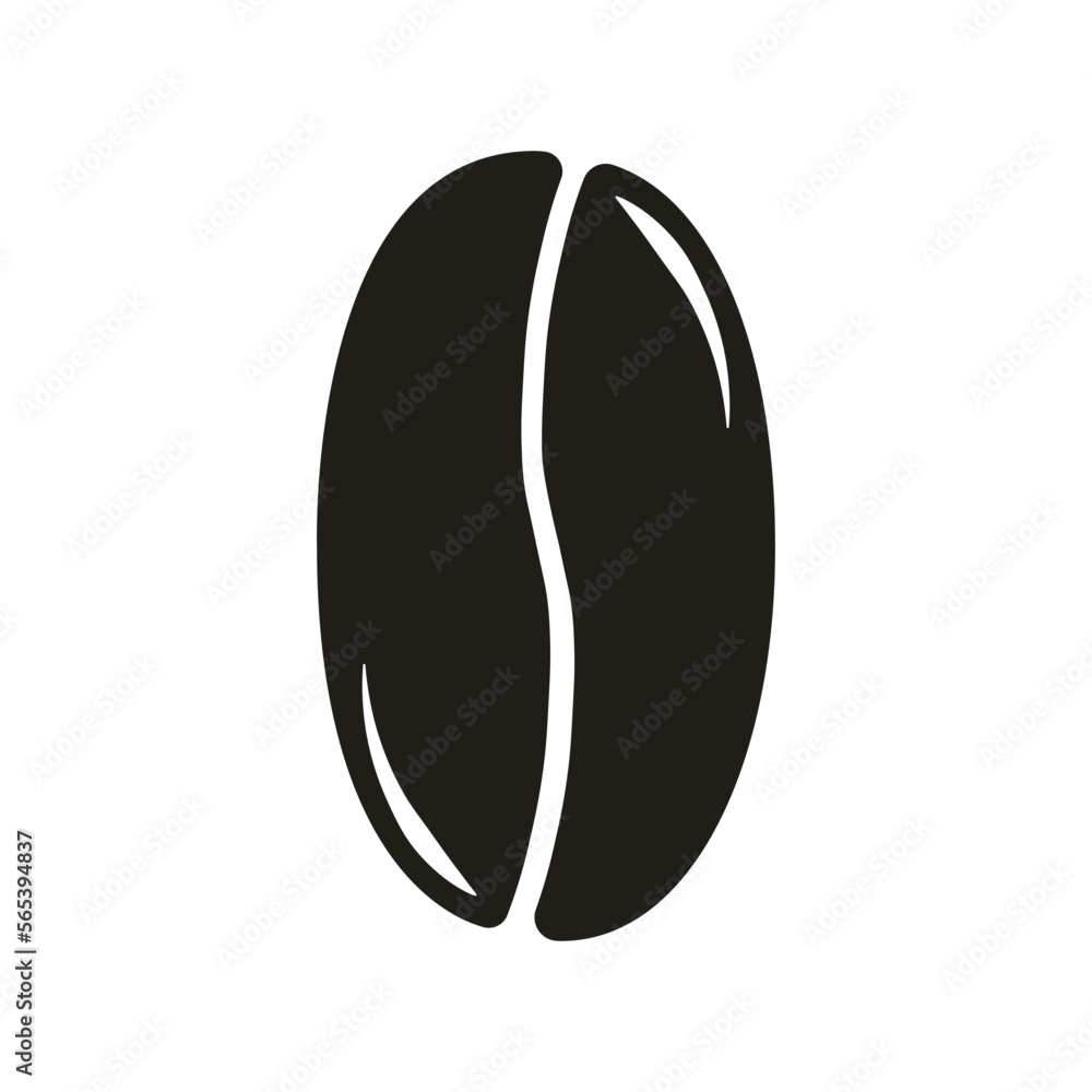 Coffee bean icon. Caffeine symbol. Simple black sign. Template design for logo, poster, package, advertisement. Vector illustration Coffee bean icon. Caffeine symbol. Simple black sign. Template design for logo, poster, package, advertisement. Vector illustration