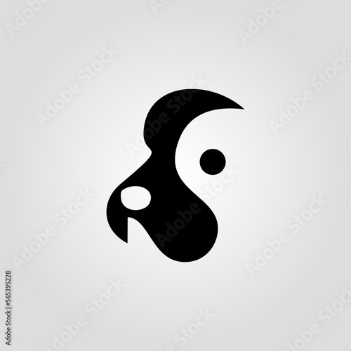 yin yang symbol dog ilustration