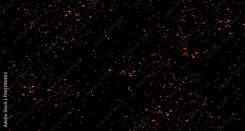 sparks like particles floating in air over black background