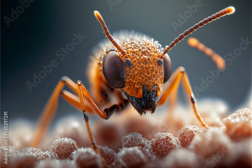 close up macro photography of an ant © Joel