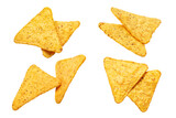 Set of delicious mexican nachos chips cut out