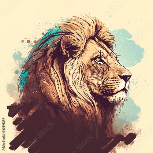 lion on white background color illustration