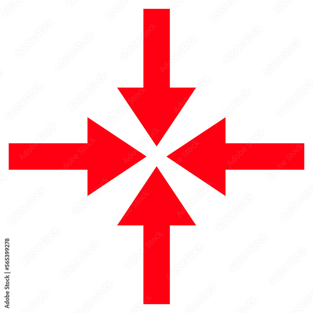 Four Arrow Sign on Transparent Background Four Arrow Sign on Transparent Background