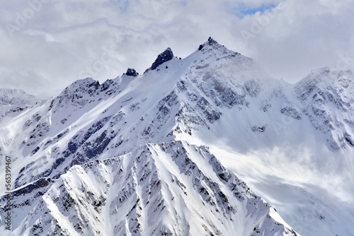 swiss mountains in winter