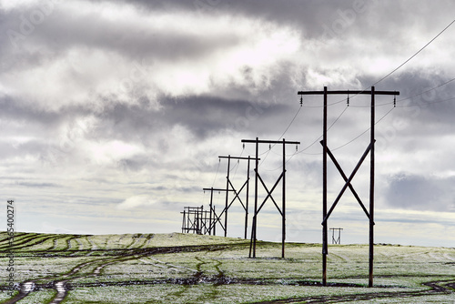 power lines on the field