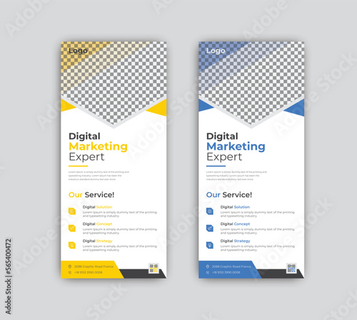 Vector digital marketing modern rack card and dl flyer or roll up banner.	