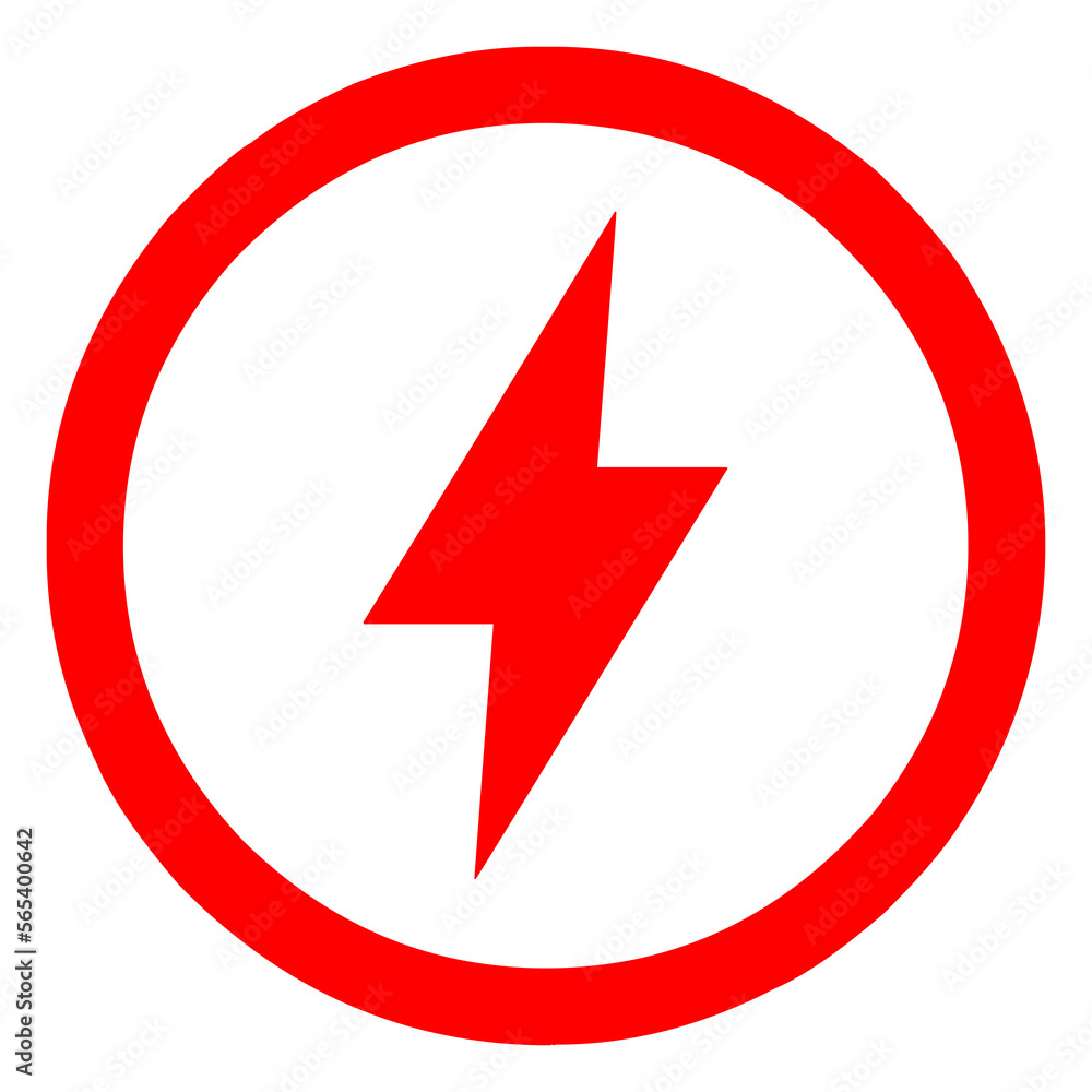 Lightening Thunder Electric Sign Symbol on Transparent Background Lightening Thunder Electric Sign Symbol on Transparent Background
