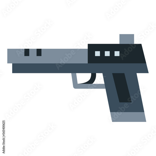 handgun flat icon style