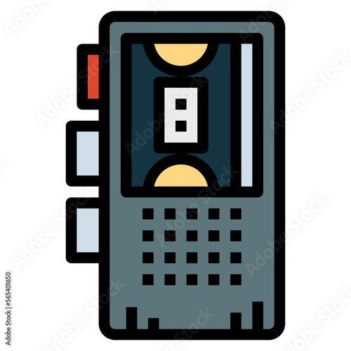 Fotografi dictaphone filled outline icon style