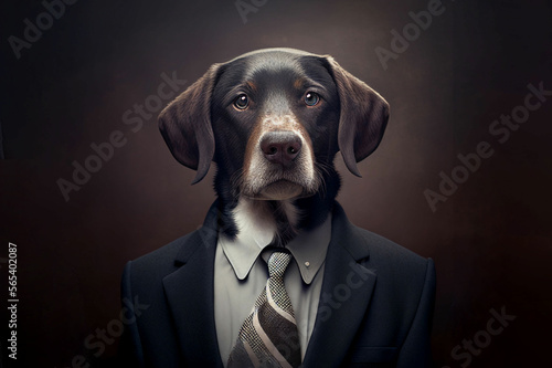 Portrait of a Dog dressed in a formal business suit © 3DArt