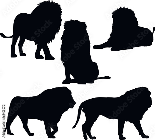 Lion silhouette set icon, SVG Vector