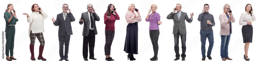 group of people holding phone in hand isolated group of people holding phone in hand isolated