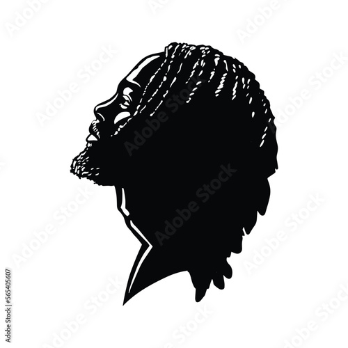 black man silhouette illustration vector