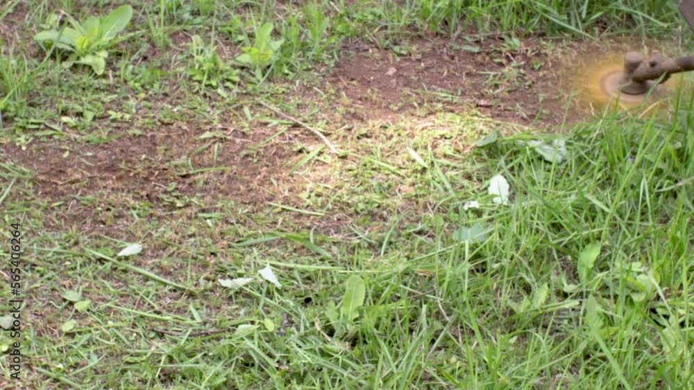 a person is mowing the grass using a lawn mower a person is mowing the grass using a lawn mower