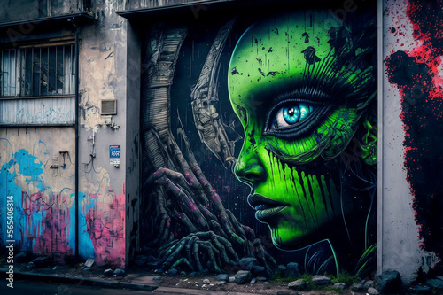 Cool alien graffiti