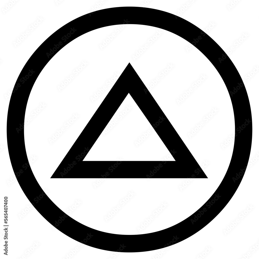Triangle Button Icon on Transparent Background Triangle Button Icon on Transparent Background