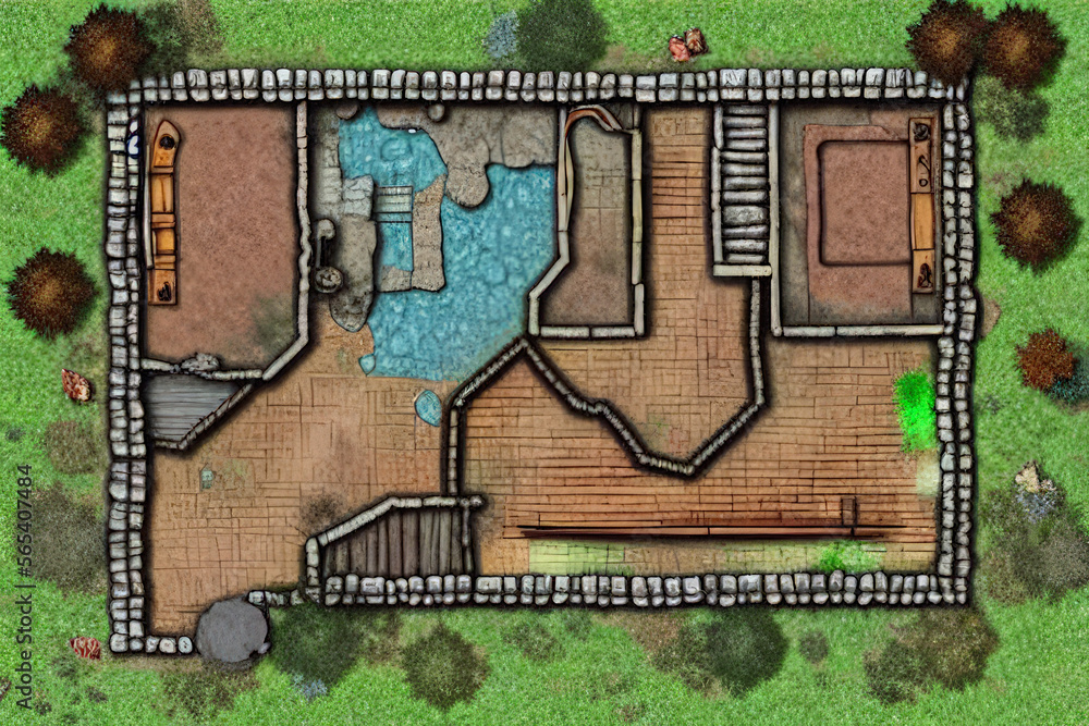Obraz premium AI Artwork - Encounter Maps for TTRPG, Tabletop Role Playing Games