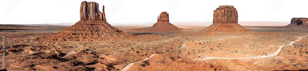 Monument Valley isolated on white background Monument Valley isolated on white background