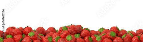 Fruit and healthy food concept. Strawberry isolated on transparent background. 3d rendering illustration. PNG format