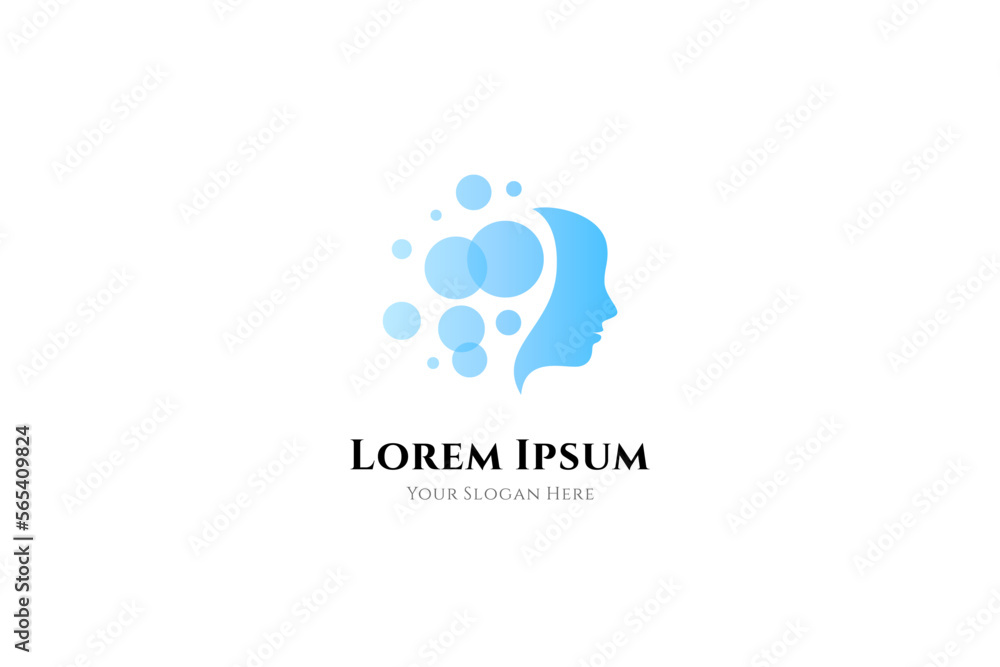 human head face logo, creative brain man. Health, business, and other design illustrations