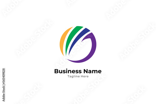 Global finance business logo design in circle shape concept