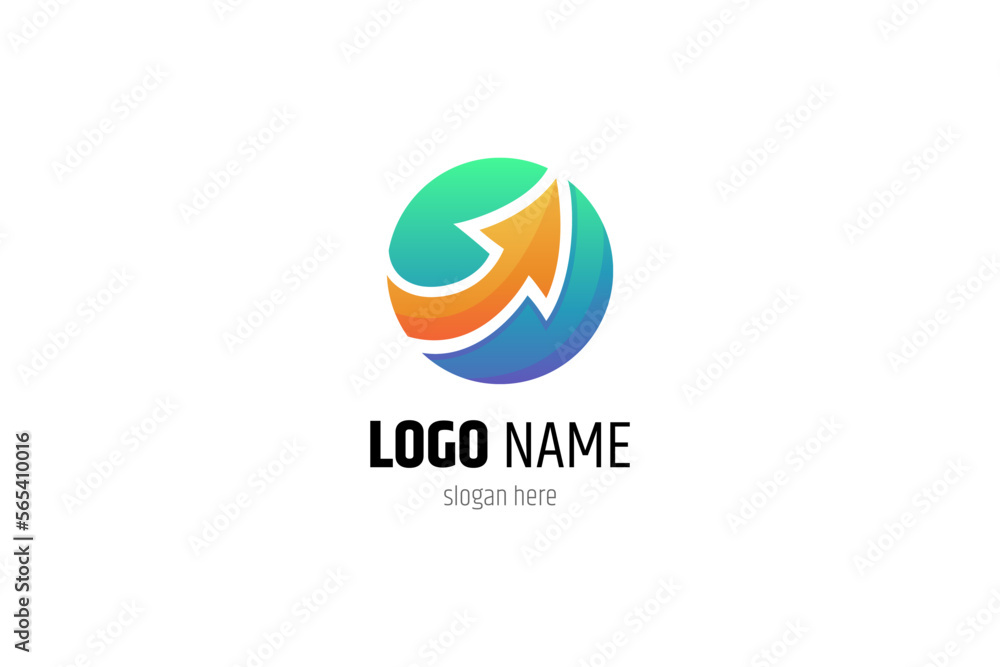 arrow logo template with circle design arrow logo template with circle design