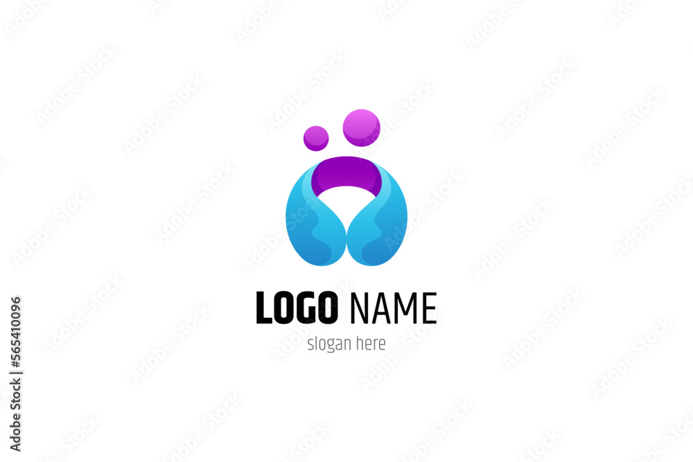 abstract logo of family, mother and child with 3d design abstract logo of family, mother and child with 3d design