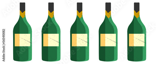 Wine bottle with wine glass icon or silhouette. Alcohol symbol. Vector illustration.	
