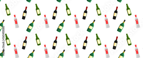 background Wine bottle with wine glass icon or silhouette. Alcohol symbol. Vector illustration.	
