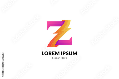 Free Download Z uppercase logo with lightning symbol combination in 3d design - GFXLoad