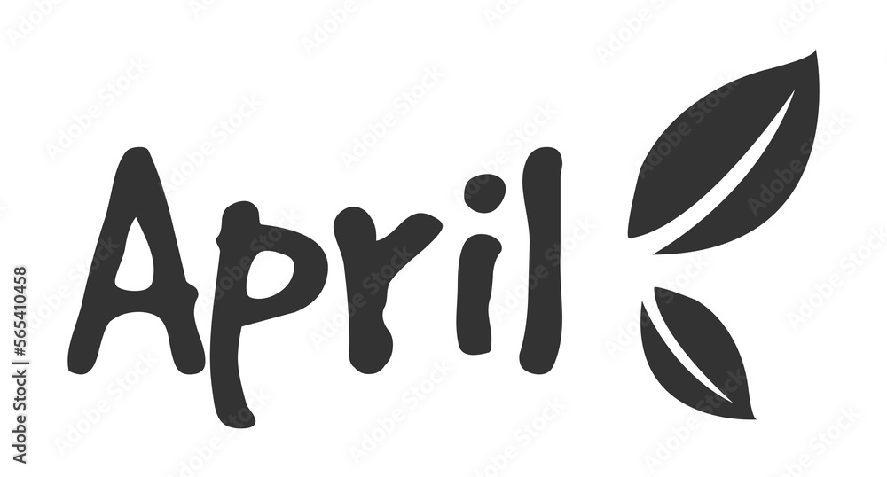 April spring word on white background. Hand drawn Calligraphy lettering Vector illustration
April spring word on white background. Hand drawn Calligraphy lettering Vector illustration
