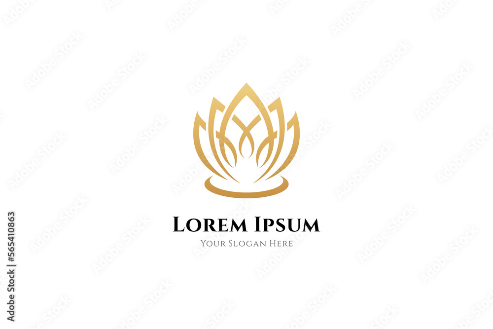 lotus flower logo with luxury color in flat design lotus flower logo with luxury color in flat design