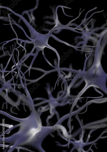 3d rendered illustration of Neurons Portrtait. Human Brain Cells. Connected Neuron. Neuroscience. Neuro