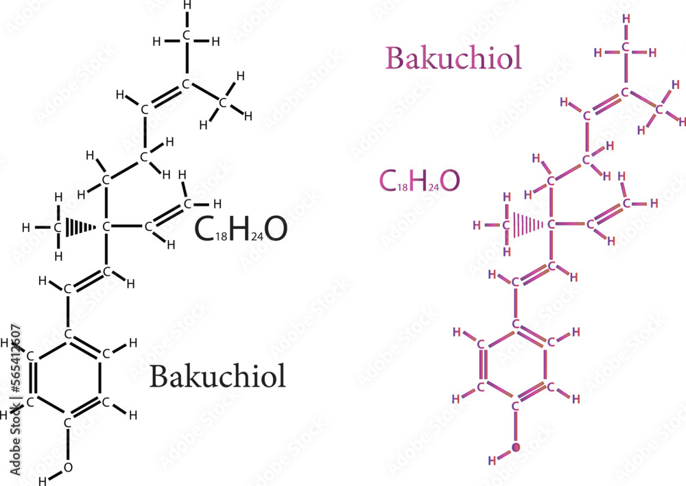 Bakuchiol Molecule Skeletal Formula Skin Care Regeneration New Anti bakuchiol-molecule-skeletal-formula-skin-care-regeneration-new-anti