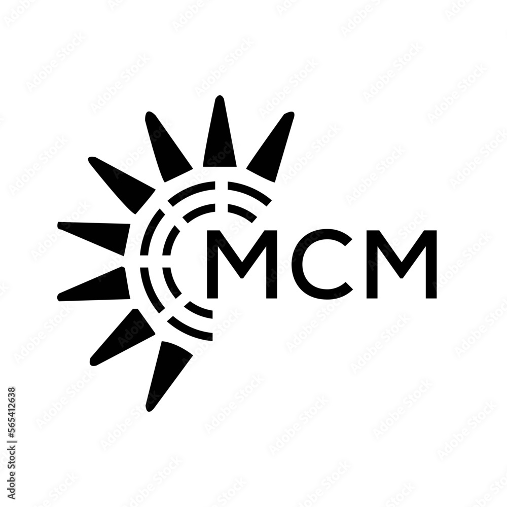 MCM letter logo. MCM image on white background and black letter