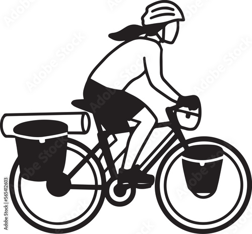 femme en voyage à vélo
