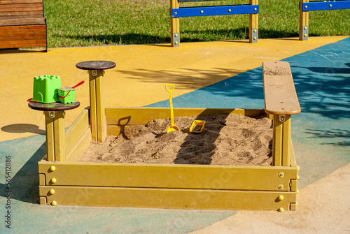 Fotografie sandbox for children, playground, child development