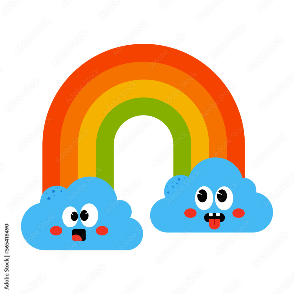 Rainbows cartoon flat rainbow icons funny symbol Rainbows cartoon flat rainbow icons funny symbol