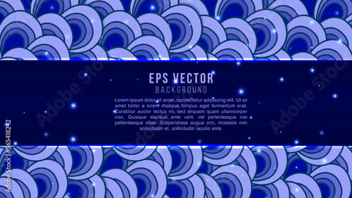 Fun blue line doodle with text box. Creative abstract style art background