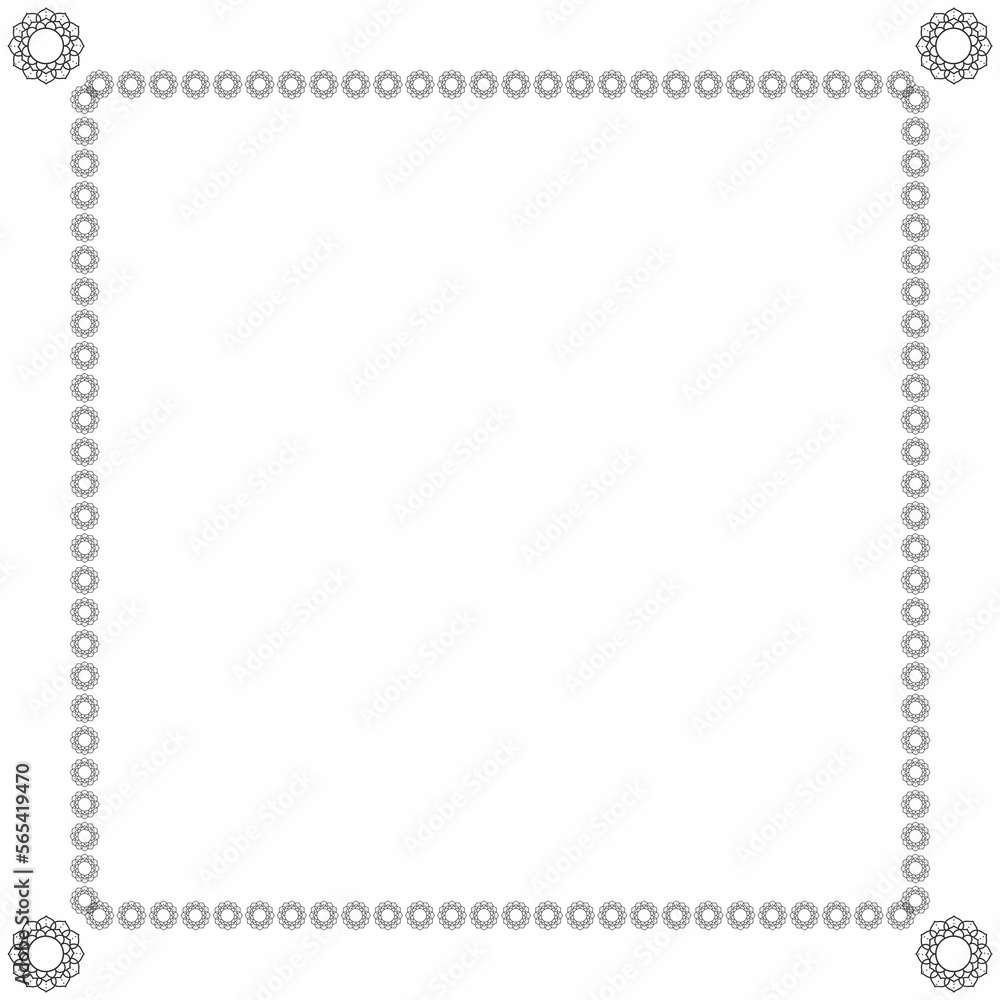 Simple and floral frame and square border Simple and floral frame and square border