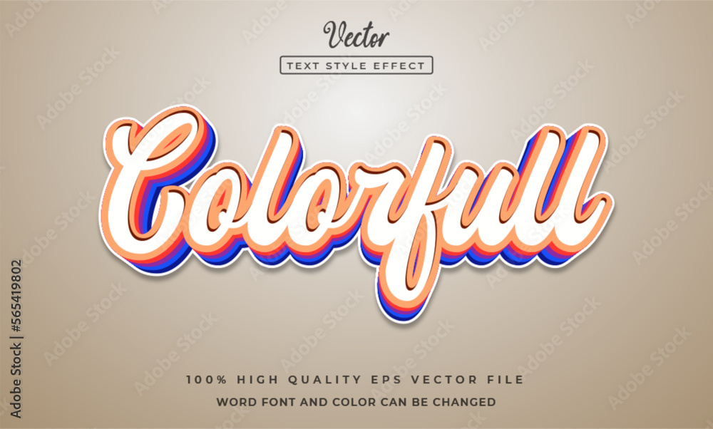 rainbow text effect editable colorful and retro text style Stock Vector ...
