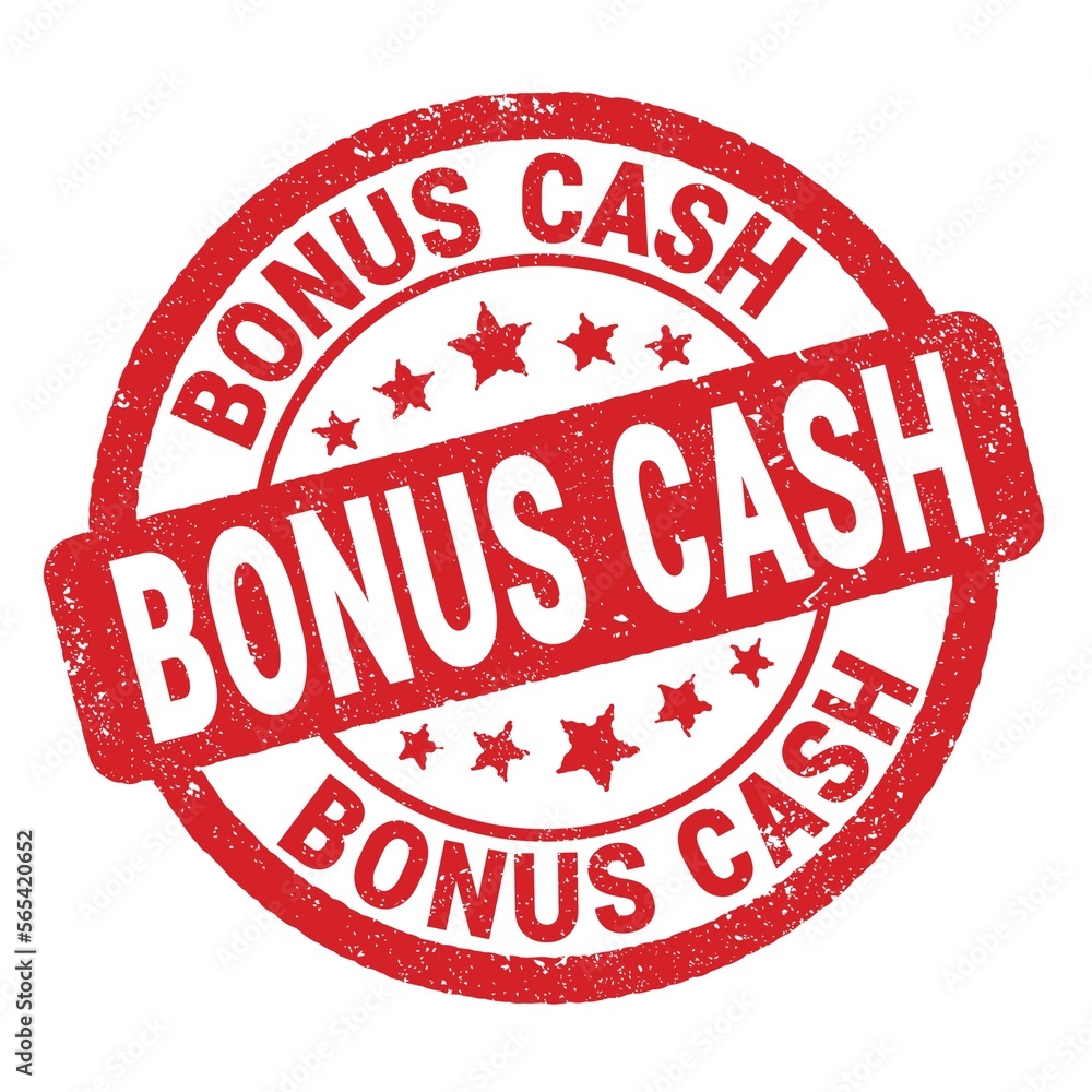 BONUS CASH text written on red round stamp sign. BONUS CASH text written on red round stamp sign.